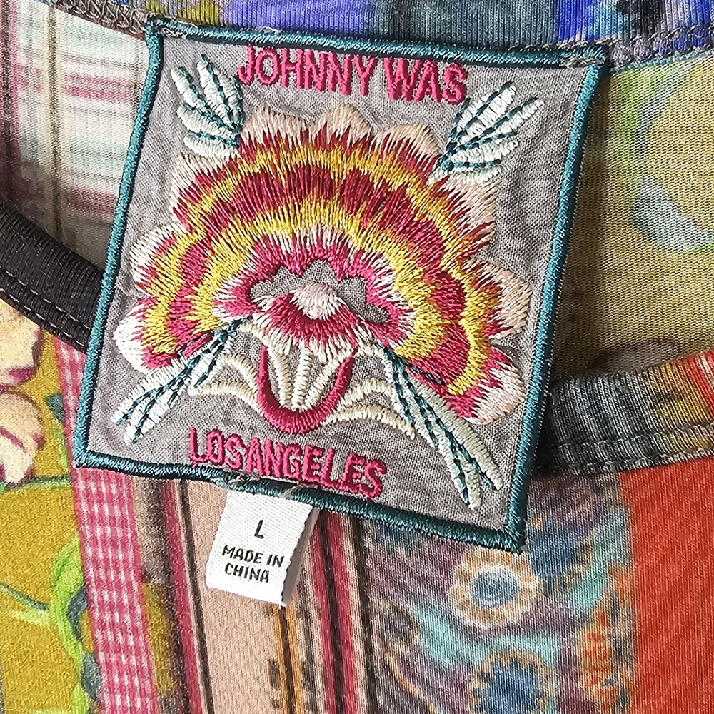 Johnny Was Patchwork Puff Sleeve Sonnet Bamboo We… - image 7